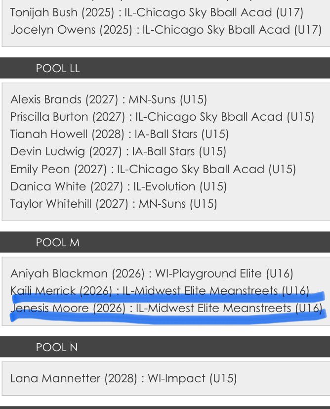 Congratulations to our very own <a href="/KailiM42/">Kaili Merrick</a> Kaili Merrick and <a href="/moorej2026/">Jenesis Moore</a> Jenesis Moore on making the <a href="/USJN/">USJN</a> Windy City Classic All-Star team. These two balled out averaging 13.5 and 12 pts over the weekend respectively. Ⓜ️💨

#MidwestMeanstreetsEYBL
#Elitestreetseybl