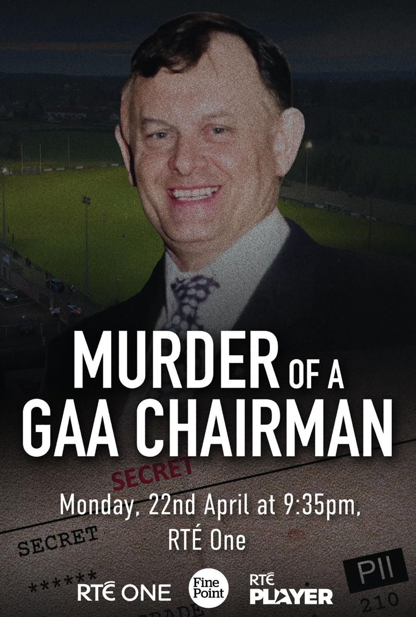 Tonight “Murder of a GAA Chairman” airs on @RTEOne at 9:35pm It examines the investigation into the shocking murder of @BellaghyGAC chairman Sean Brown in May 1997; and how the Brown family has been left campaigning for truth behind unanswered questions.