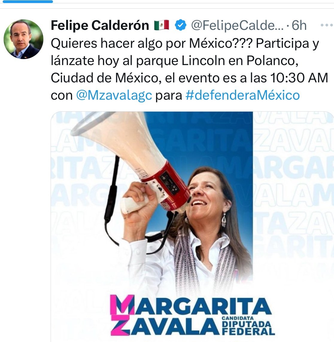 Felipe Calderón invita a los eventos de su esposa, si, desde España donde sigue escondido hasta que García Luna lo empine como responsable de encabezar un narcogobierno. 

Si gana Claudia en 6 años seguiremos sin verle la cara.   ¡el miedo no anda en burro!