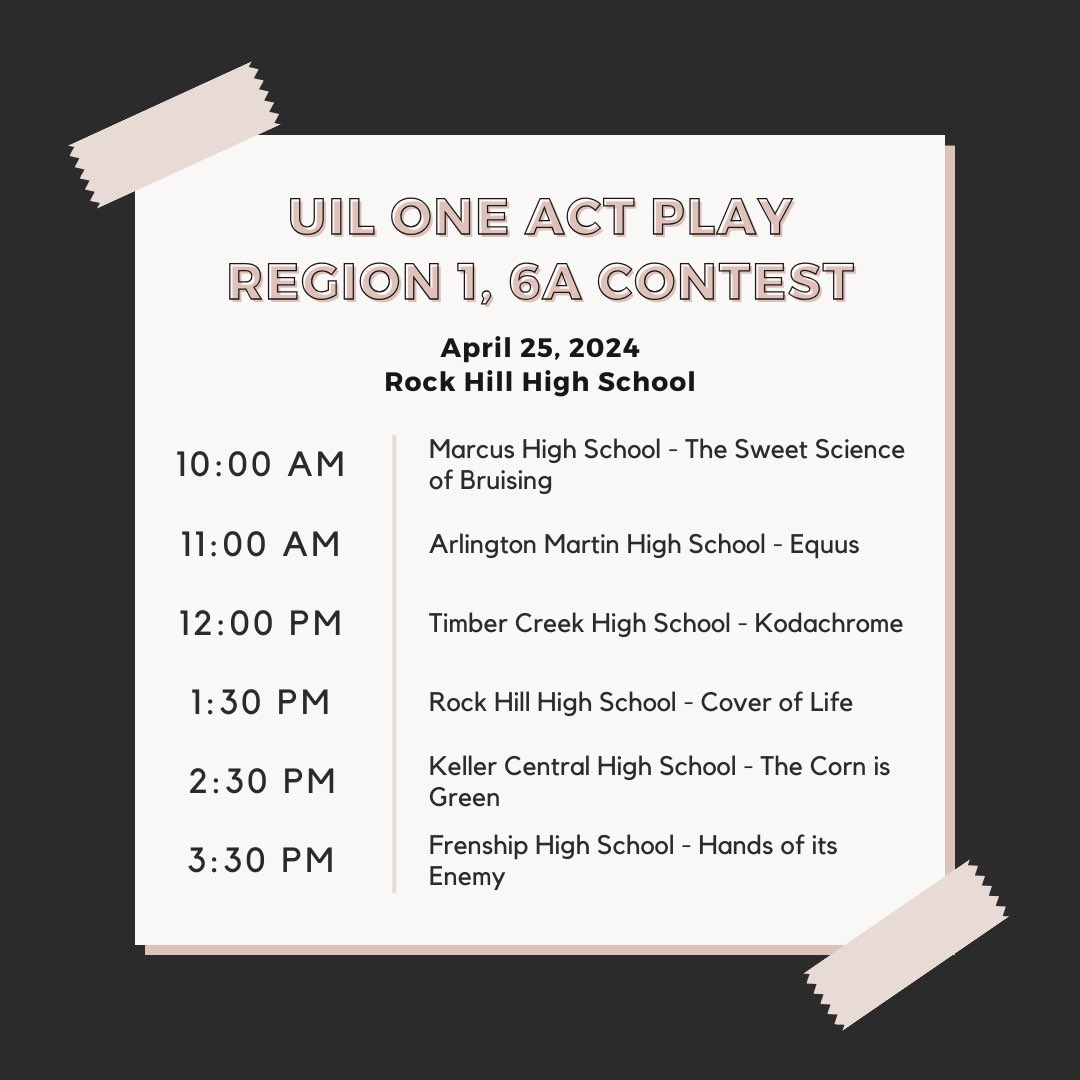 Come support the company of Kodachrome this Thursday April 25th at Rock Hill High School!