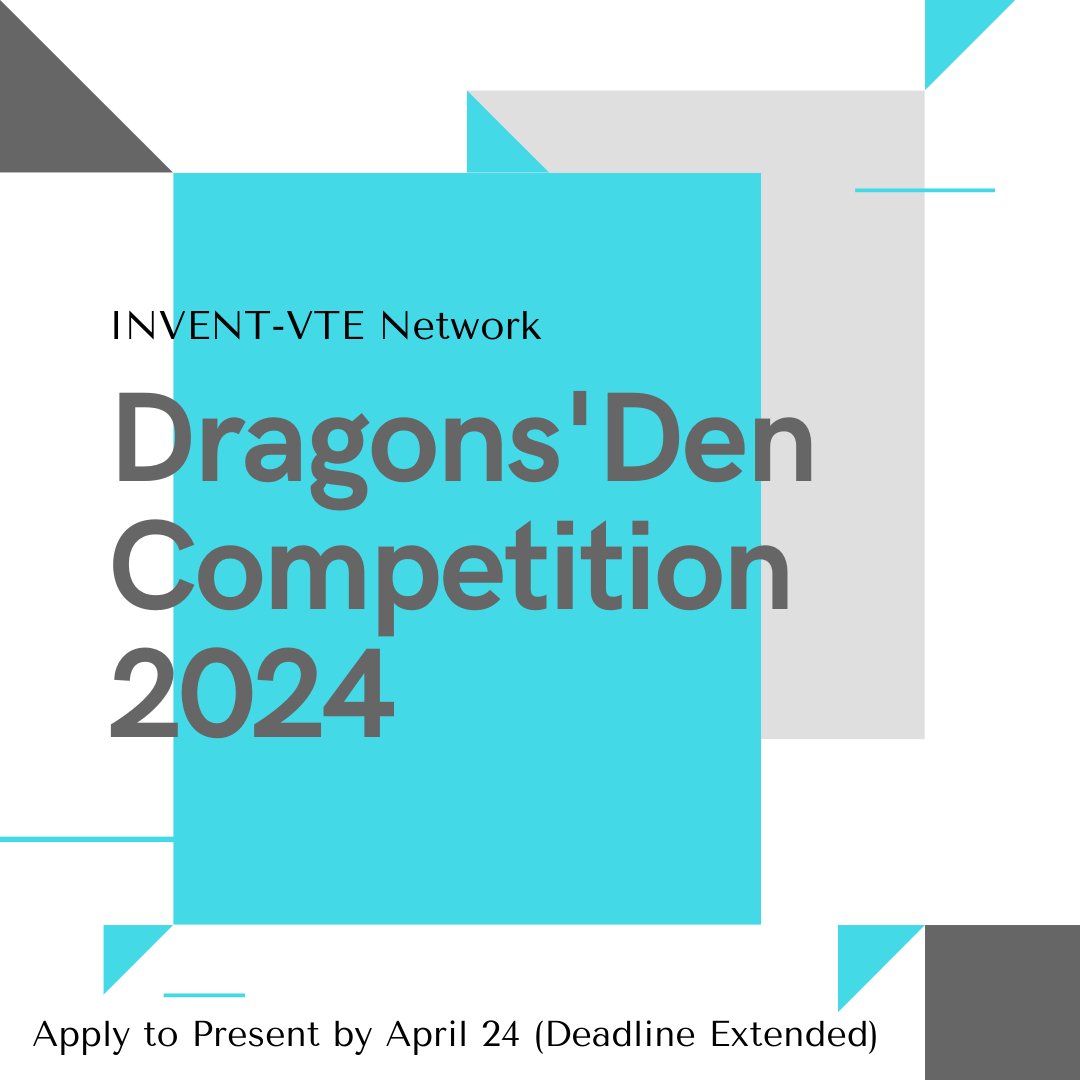 REMINDER! The deadline to apply for the 2024 Dragons' Den Competition at @isth 2024 in Bangkok has been extended to April 24th! Present your thrombosis trial for a chance at a $40K (CAD) top prize & endorsement by leading researchers in VTE research! mailchi.mp/5e6a2fa5a30f/2…