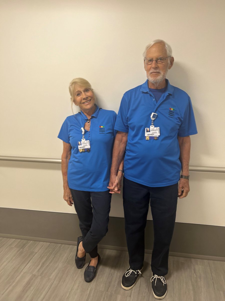 Happy Volunteer Week!❤️ Gordon & Cassandra have volunteered with us for over a year. They love being able to entertain & comfort our kiddos. They support the playrooms & do whatever is needed around their assigned unit. Thank you for all you do!