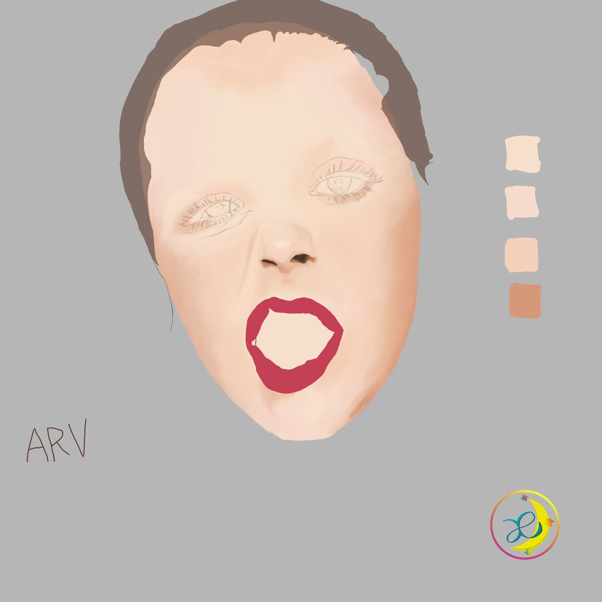 #ArtRage  
WIP#4_ARV.  Painted nose. More details needed.
Painted by ArtRage Vitae.