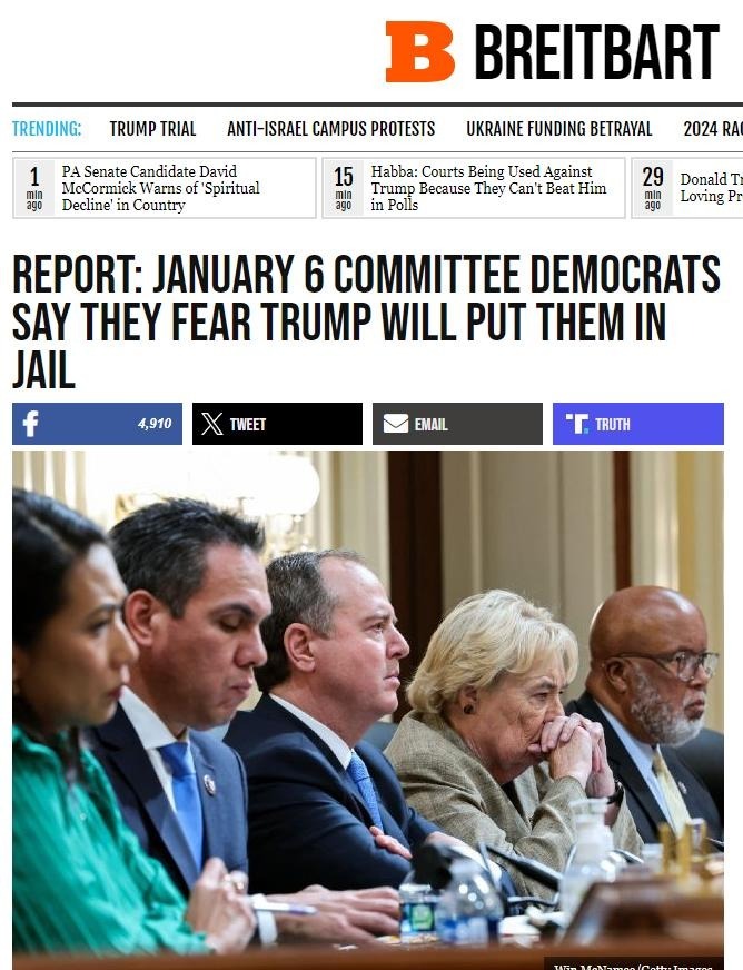 Welp....THIS IS EXACTLY WHY TRUMP IS GOING THRU COURTROOM CHAOS! These dirty politicians fear JAIL!💥💥 House Democrats who led an investigation into former President Donald Trump’s role in the January 6 Capitol riot say they are worried about their safety and being arrested if