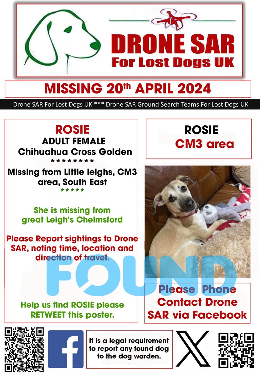 #Reunited ROSIE has been Reunited well done to everyone involved in her safe return 🐶😀 #HomeSafe #DroneSAR