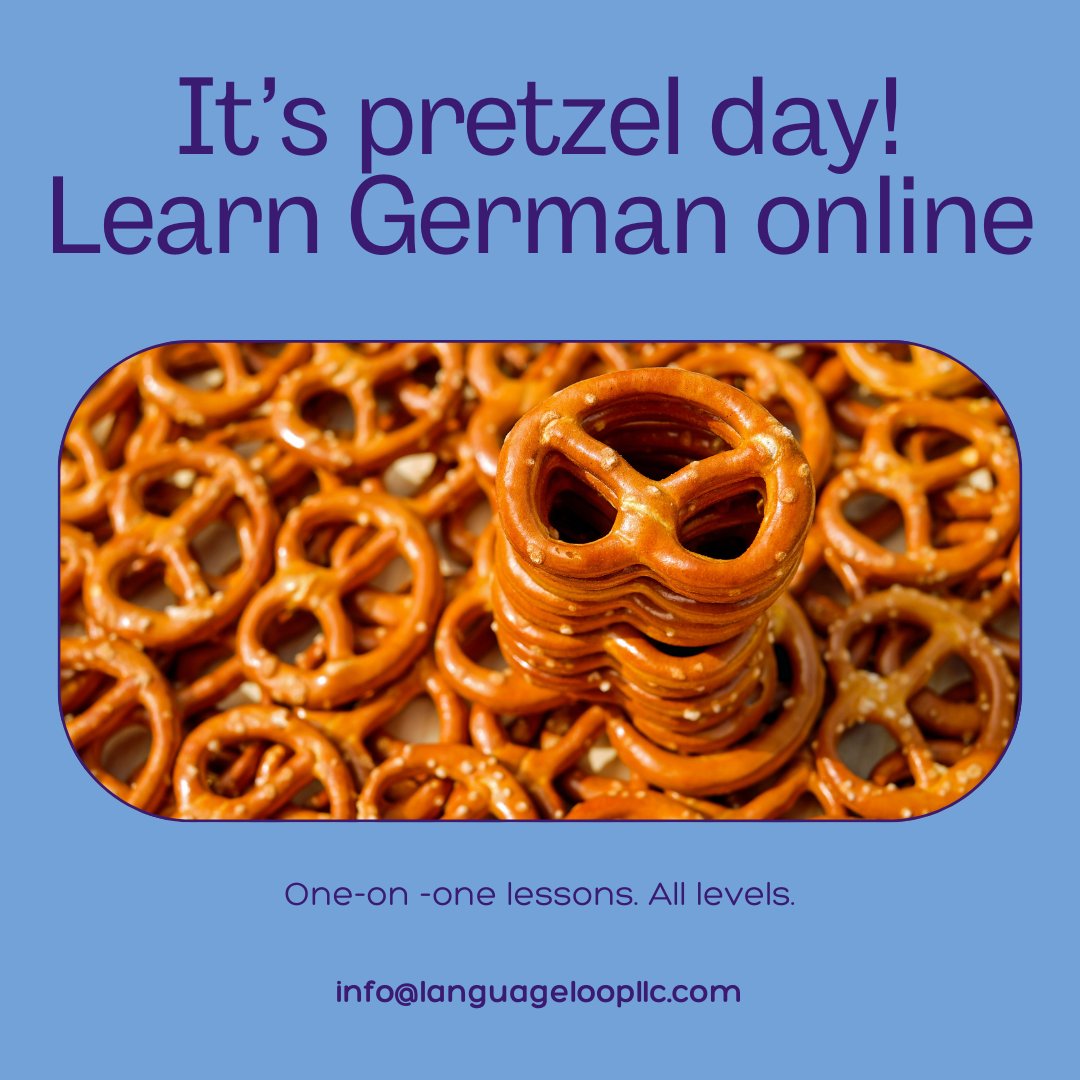happy pretzel day! enroll in german lessons! more info: languageloopllc.com/contact/ #NYC #NewYork #Chicago #Loop #Indiana #Seattle #stlouis #Ohio #Texas #michigan #languageschool #german #germany #pretzelday