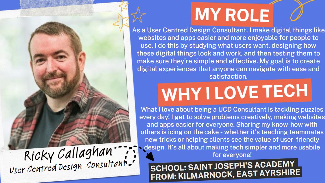 Shout-out to Ricky Callaghan for sharing their #ScottishTechStory! Every story will be featured in our lesson starter tool for CS teachers. Helping to showcase Scotland's tech opportunities, & inspire pupils. Share your story, be a role model dresscode.org.uk/scottish-tech-…