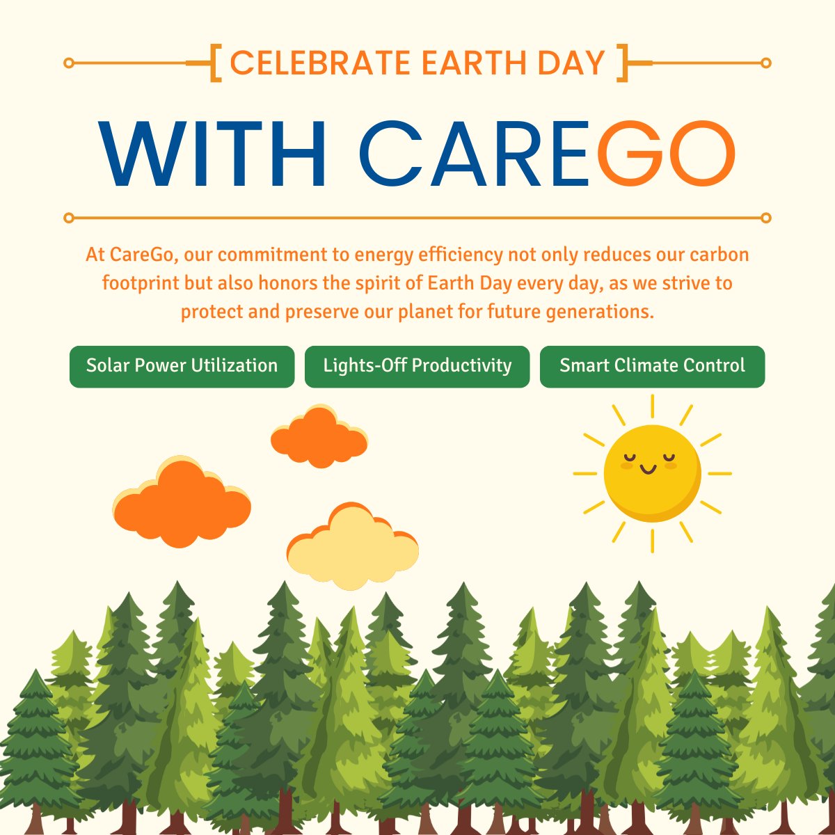 #HappyEarthDay2024! At CareGo, our commitment to energy efficiency not only reduces our carbon footprint but also honors the spirit of Earth Day every day, as we strive to protect and preserve our planet for future generations. #MakeADifference #TELIA
