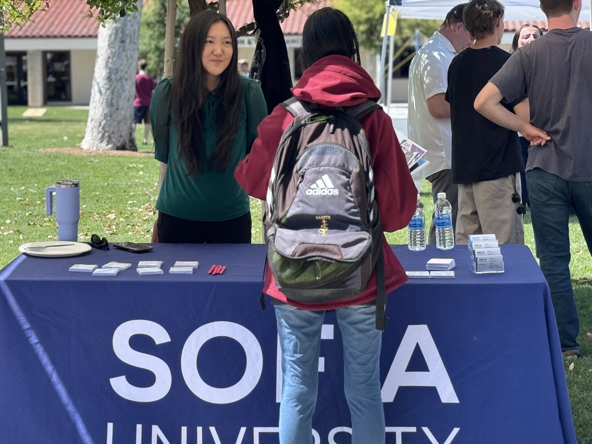 sofiauCA's tweet photo. At the @SaddlebackColl Transfer Fair, our admissions team worked hard to showcase Sofia University's unique offerings to potential transfer students. 🎓
Considering a change? Think Sofia!
Contact admissions@sofia.edu or call 888-820-1484.
#SofiaUniversity #TransferFair https://t.co/HrbBrpa2pK