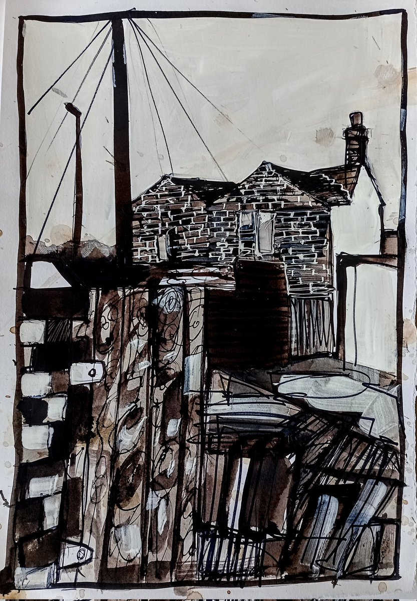 'Across the Backs (Cobridge)' #SixTownsSketchbook Ink