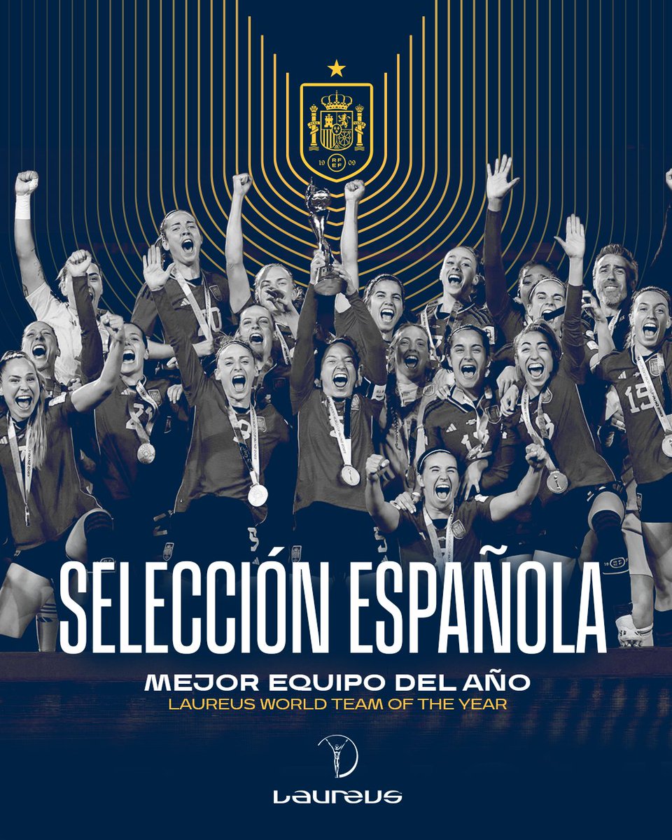 🏅 ¡¡La @SEFutbolFem es el 𝐦𝐞𝐣𝐨𝐫 𝐞𝐪𝐮𝐢𝐩𝐨 del año!! 🏆 Nuevo galardón para las nuestras en los Premios @LaureusSport 👏 ¡Sois leyendas del deporte! ℹ️ rfef.es/es/noticias/la… #JugarLucharYGanar