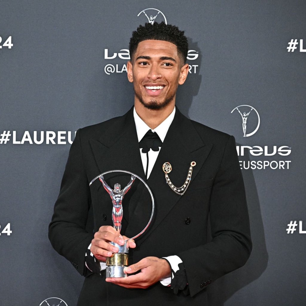 Jude Bellingham wins the 2024 Laureus World Breakthrough of the Year Award 🏆 #Laureus24