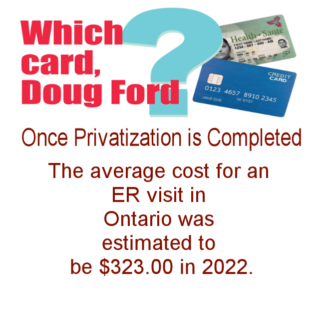 #PeopleOverProfit #Stop2TierFord #StopForProfitFord
#OntariansStandTogether #DougFordIsCorrupt 
Once privatization is completed with Doug Ford 
This is the average cost to an ER depending on how serious your health issue is 
🔻🔻🔻🔻🔻🔻🔻🔻🔻🔻🔻🔻🔻🔻