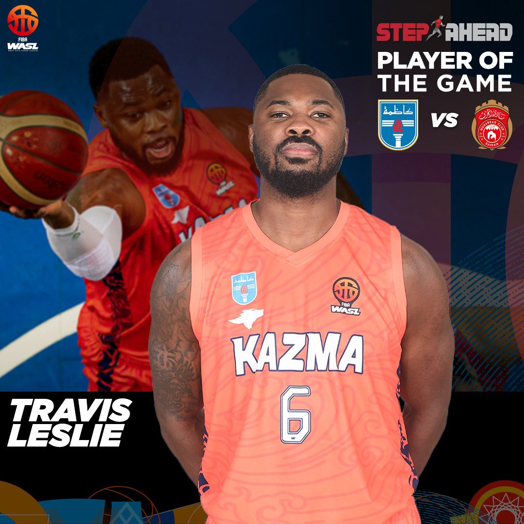 OfficialWASL's tweet image. Travis Leslie goes off for Kazma SC, earning Step Ahead Player of the Game title🏆🔥!

#FIBAWASL #WASL #KazmaSC #StepAhead #PlayerOfTheGame