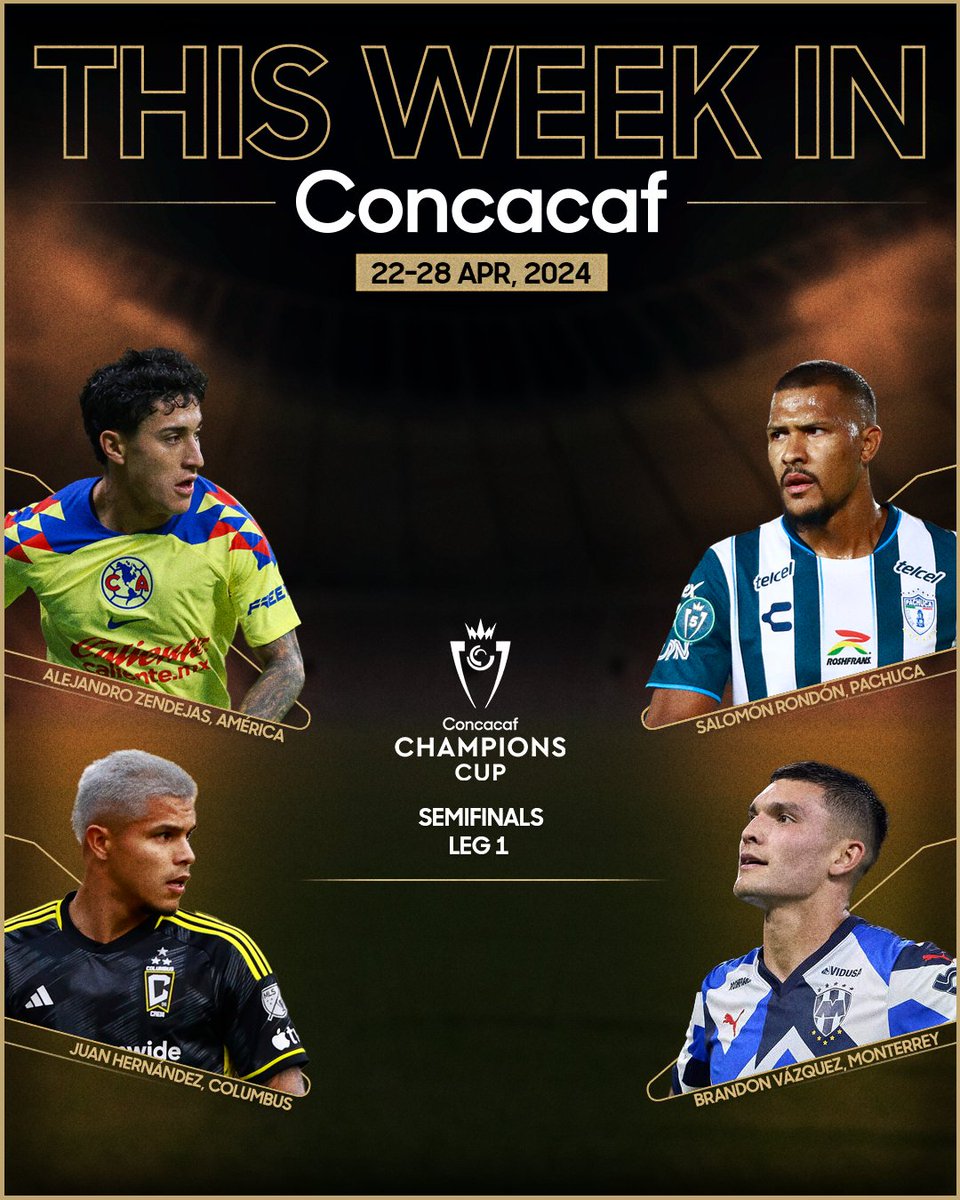 The Semifinals Leg 1 in @TheChampions headline #ThisWeekInConcacaf! ⚽🏆 All the information here ➡️ bit.ly/3W9UIWw 🔗