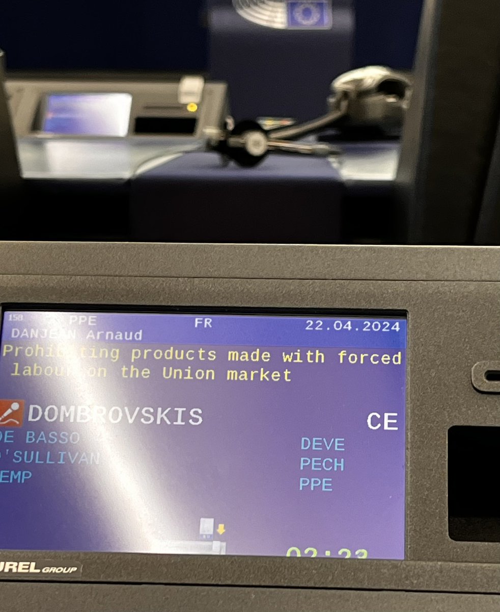 At #EPlenary for the debate on prohibiting products made with #ForcedLabour on the Union market. 📍The EU needs an effective tool to avoid that products made with forced labour are placed on the EU market. My opening remarks: europa.eu/!DdfqbK