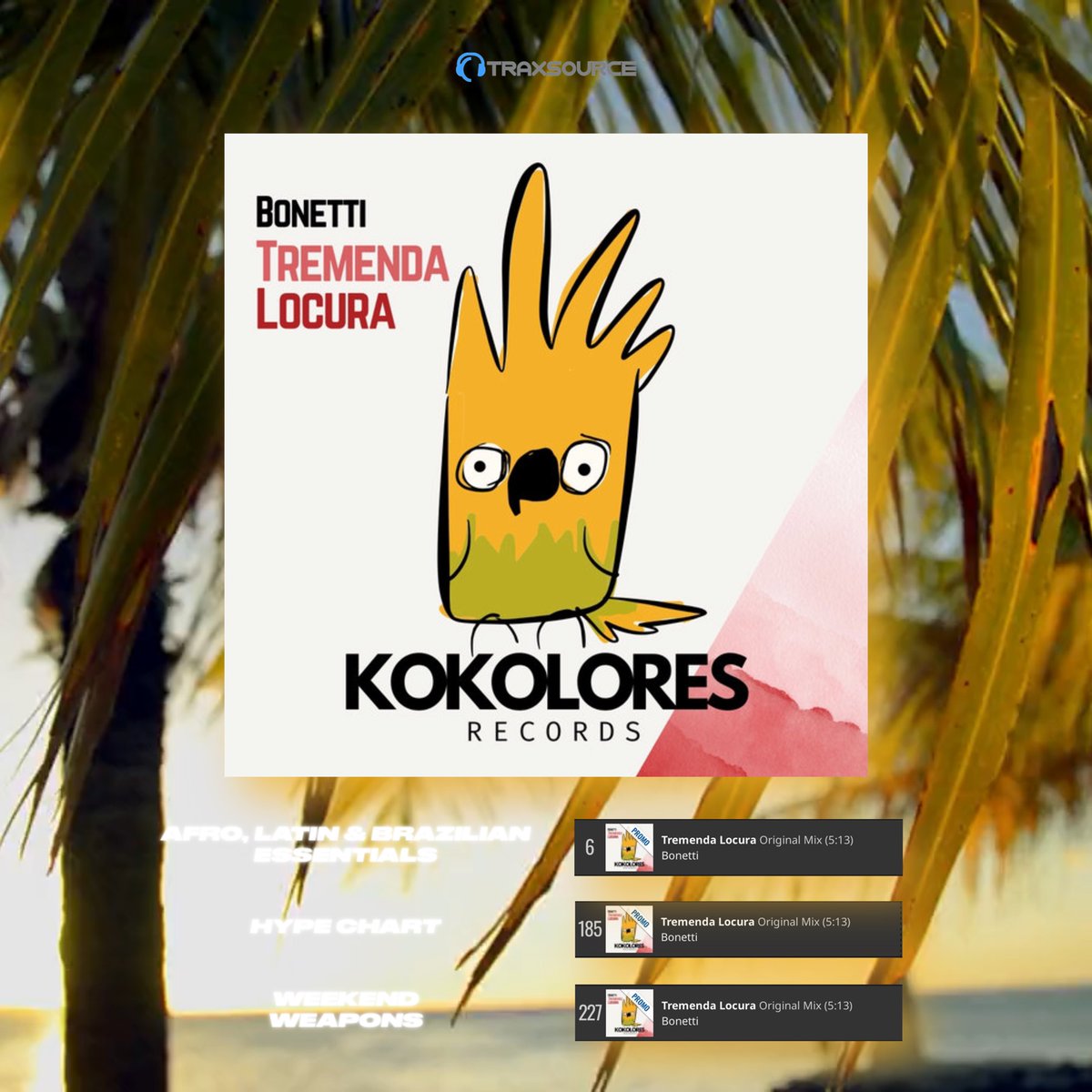 __Bonetti's tweet photo. ✌🏻'Tremenda Locura' on #kokolores and 'It’s My House' on #soulfulevolution are supported from @traxsource. The first one appears with big banner in the Afro/Latin/Brazilian section.

🔝💯The first one is in the Top 100 Afro/Latin/Brazilian list. [#65]

https://t.co/VkjEdk4wkM https://t.co/7LGon4fB7d