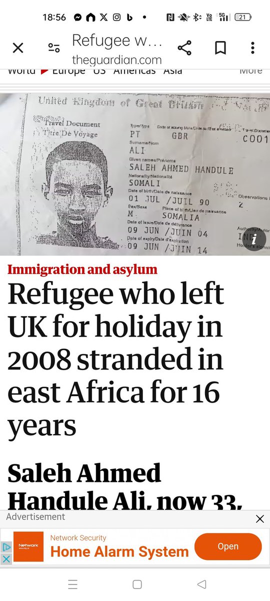 “Refugee” who came from Africa, went back to Africa on a holiday and has been “stuck” in Africa ever since.