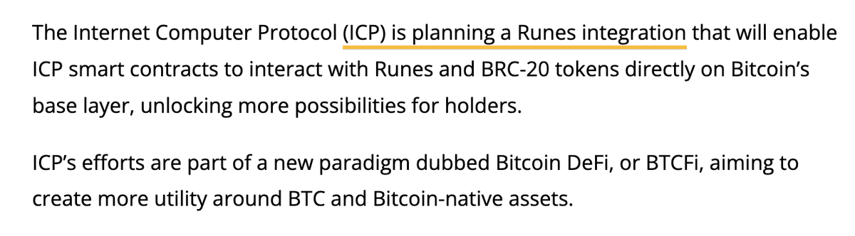 The future of Runes on ICP looks bright with enhanced functionality and utility 😎 Tap into the #Bitcoin economy with #ICP Full article @Cointelegraph here: cointelegraph.com/news/brc-20-to…