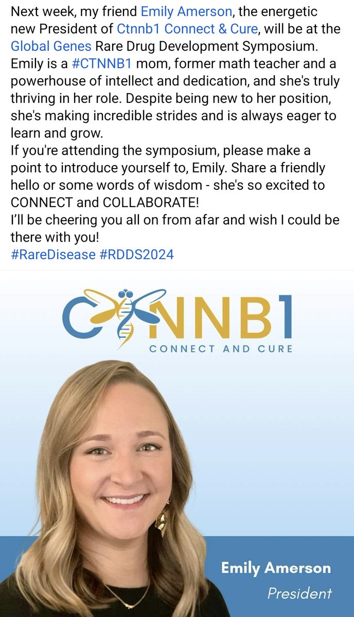 OnceUponAGene's tweet photo. Attention to those attending the @GlobalGenes Rare Drug Development Symposium next week: 
@ctnnb1cc https://t.co/YjTseGNXho