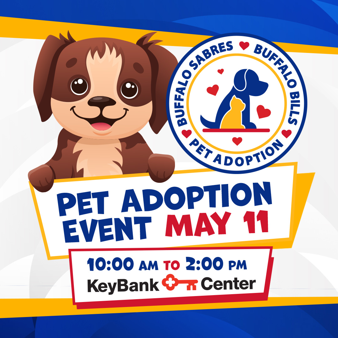 We are thrilled to join forces with the @BuffaloBills to host a pet adoption event on May 11! 🐶 Get more information: bufsabres.co/3UdkTZE