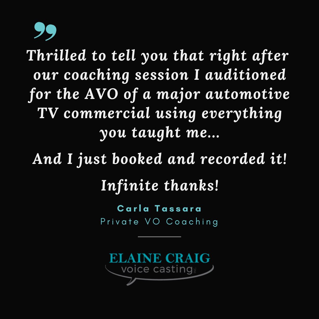 ElaineCraigVC's tweet photo. Interested in coaching with Elaine? 

Reach out to coaching@elainecraig.com for details on private sessions or to be placed on a waitlist for an upcoming VO workshop.

#voiceover #voiceovercoach #voworkshop #ECVC https://t.co/pkzrgZDNEX