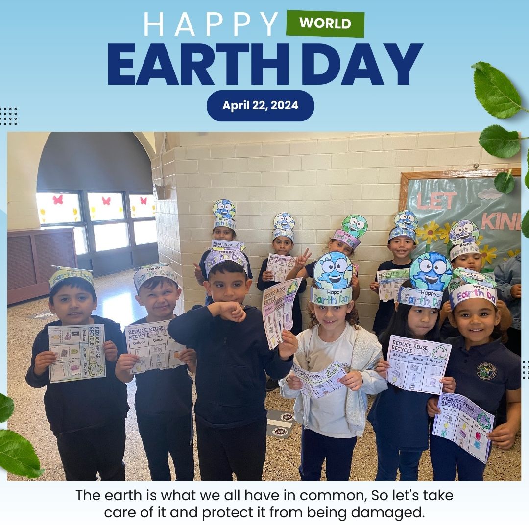 First grade students in Miss Spann and Miss Patterson's class @DonohoeSchool celebrate Earth Day by learning ways to reduce, reuse, and recycle! Way to Go!👍