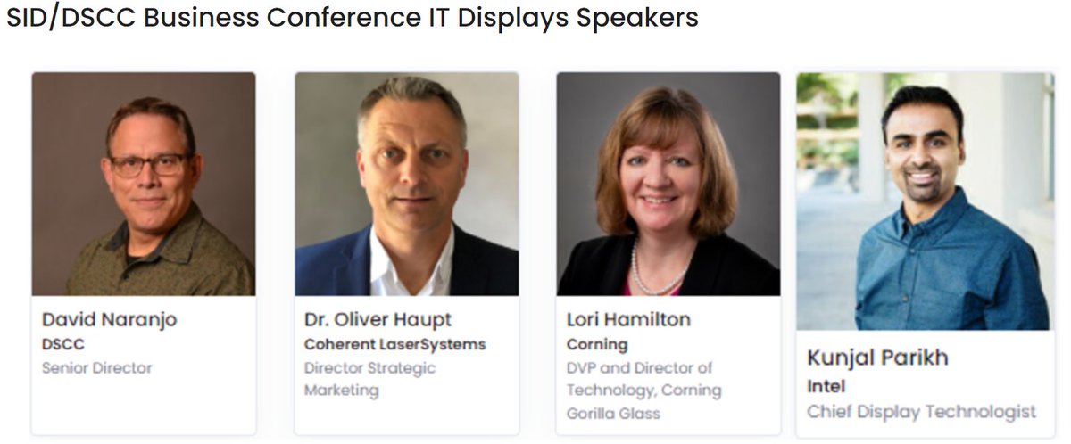 SID/DSCC Business Conference IT Displays Session to Discuss Market Outlook and Technologies that Will Fuel Growth -->bit.ly/4b1f6x4 

Event sponsored by: <a href="/Applied4Tech/">Applied Materials</a>, <a href="/GE_Aerospace/">GE Aerospace</a>, <a href="/OTILumionics/">OTI Lumionics</a>, <a href="/SmartkemOTFT/">Smartkem</a>, <a href="/UDCOLED/">Universal Display Corporation</a>