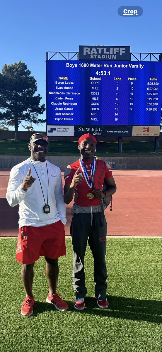 Odessa High School, JayBrion Jones finishes 4th at Regionals 1-6A in a time of 10.55sec 100m and 21.51sec 200m not the time and results we were hoping for, but I am so proud of you JB. Can’t wait to see what next year has in store. Go Bronchos. @BigRedBronchos @OHSBronchoFB