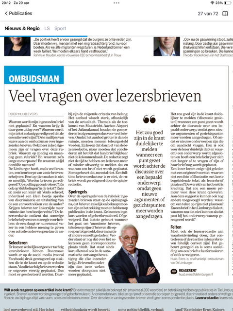 Waarom wordt mijn ingezonden brief niet geplaatst? Waarom krijg ik daar geen uitleg over? Waarom wordt mijn tekst zodanig geredigeerd dat de essentie verdwijnt? Drie mailtjes van lezers aan de ombudsman over ingezonden brieven. O.a. hierover mijn ombudsmanrubriek in De Limburger.
