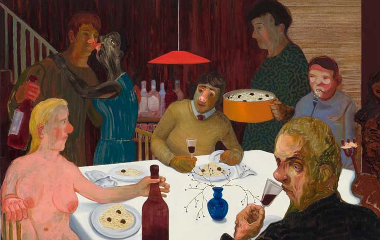 Nicole Eisenman, Sunday Night Dinner, 2009, oil on canvas #painting #art