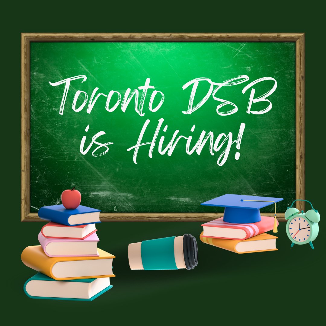 Do you have your Transitional Certificate? Toronto District School Board is Hiring!

Please visit the Education Blog for additional details.