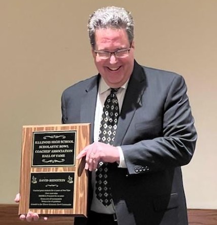 Congratulations to NT Math Faculty David Reinstein upon being inducted into the Illinois High School Scholastic Bowl Coaches Association (IHSSBCA) Hall of Fame this weekend. Reinstein coached the New Trier team from 1994-2011, and ran tournaments at New Trier from 2001-2019.