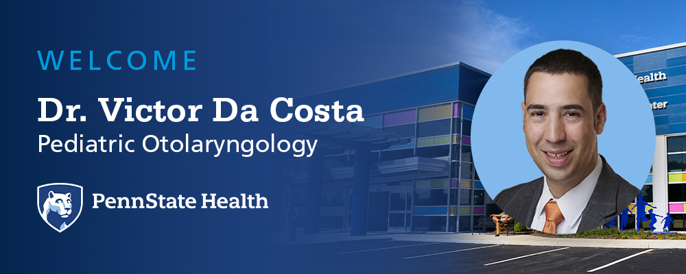 Please join us in welcoming to Penn State Health, Dr. Victor Da Costa. Dr. Da Costa is a fellowship-trained #pediatric otolaryngologist, now caring for patients at Lancaster Pediatric Center and Lime Spring Outpatient Center. We are thrilled to have him on the @PSH_OTO team!