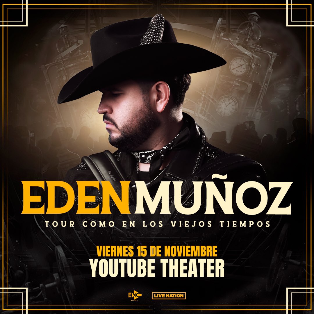 JUST ANNOUNCED: Eden Muñoz llega a #YouTubeTheater el viernes 15 de noviembre por el 'Tour Como En Los Viejos Tiempos' 🕰️ Inscríbete aquí para obtener acceso a la preventa: youtubetheater.com/contact-us/sig…