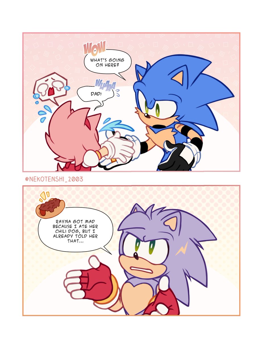 2003Nekotenshi's tweet photo. 🌭��
#Sonamy #fankid #SonicTheHedgehog https://t.co/Ksh3HPJ9WZ