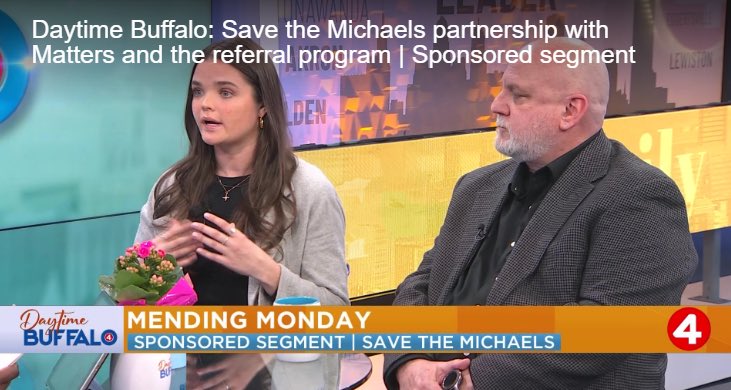 Last week, MATTERS outreach coordinator Brigid Keane was on @DaytimeBuffalo! She was there discussing the importance of our referral platform and our partnership with @STMOTW. To watch the video visit wivb.com/daytime-buffal…