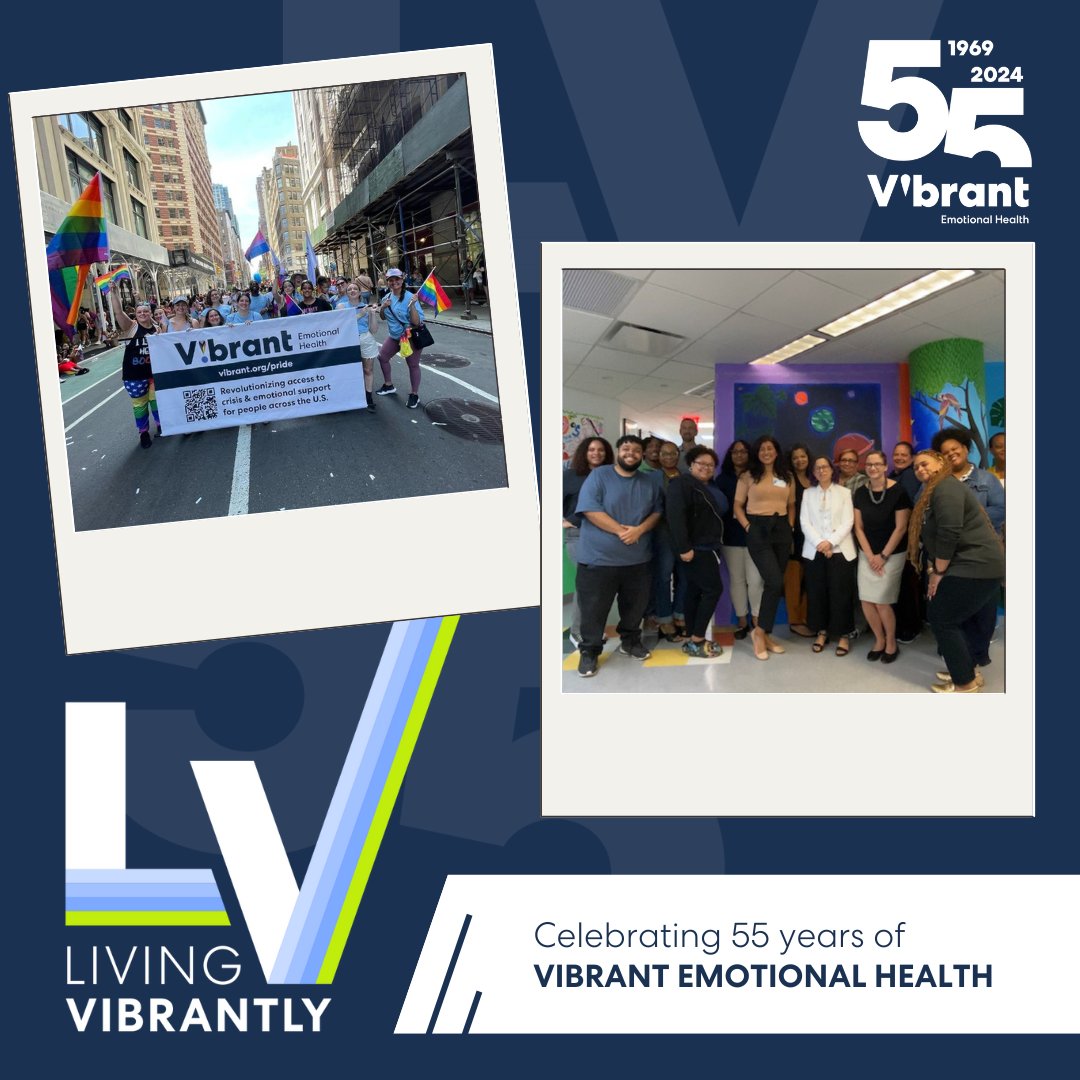 Celebrating 55 years of change-making! 🌟 Honoring our legacy as advocates and innovators in the field of mental health. Learn more about Vibrant and what we do at vibrant.org. #LivingVibrantly