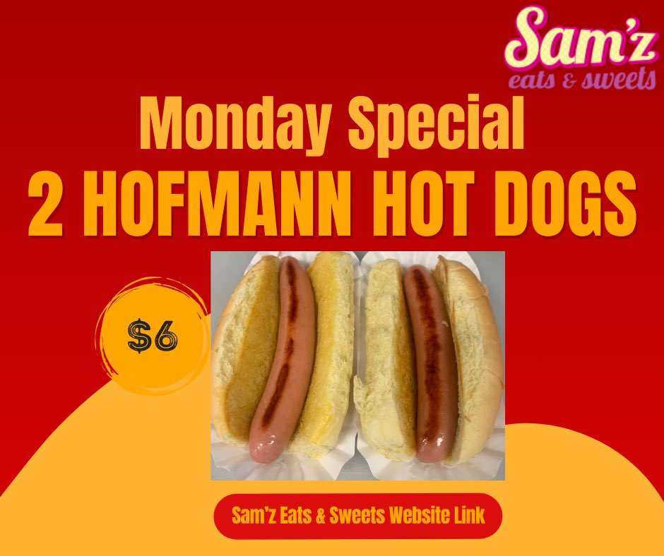 Monday Special! 🌭🌭
Come visit us in person or call to reserve yours at 315-533-5614! samzeats.com
#mondayspecial #hofmannhotdog #samzeatsrome