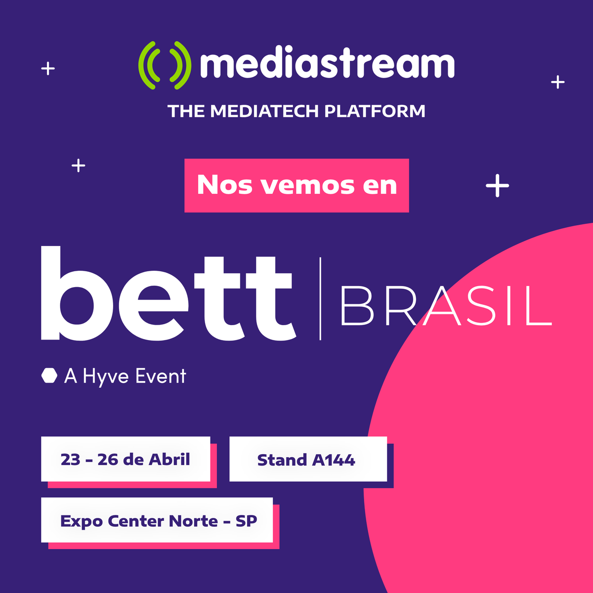 Estamos felices de anunciar nuestra participación en el evento <a href="/BETT/">bett</a> Brasil. Únete a nosotros del 23 al 26 de abril en el booth A144. 

Agenda una demo aquí hubs.ly/Q02tGKW00

#BETTBrasil #Mediastream #StreamingEducativo