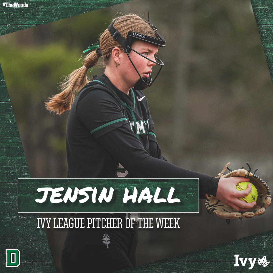 Another incredible weekend for <a href="/jensin_hall/">Jensin Hall</a> and another <a href="/IvyLeague/">Ivy League</a> Pitcher of the Week honor, her fourth of the season! 

➡️ 0.70 ERA through 10 innings pitched
➡️ 16 total strikeouts
➡️ .094 opponent batting average 

🔗: dartsports.co/49TJZ5v | #GoBigGreen