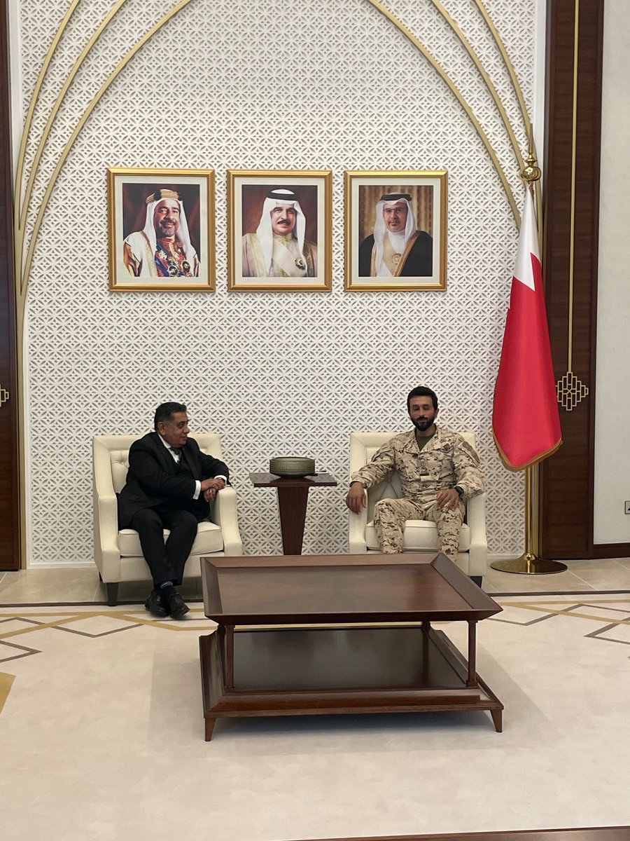 The UK and Bahrain are committed to upholding regional security. I had a good discussion with National Security Advisor, HH Lt Gen Sh Nasser bin Hamad Al Khalifa on addressing key challenges including the delivery of vital humanitarian aid to Gaza. @UKinBahrain