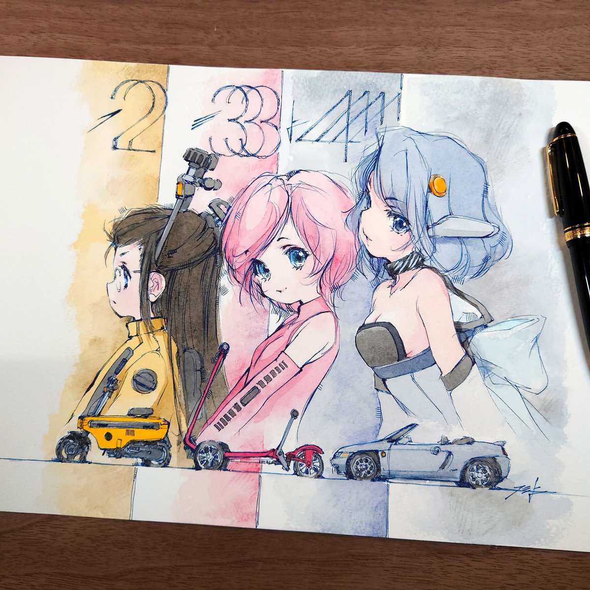 「#私はこういう絵描きです見た絵描き全員参加4輪のデザイナーだったので乗り物絵が多」|フミよのイラスト