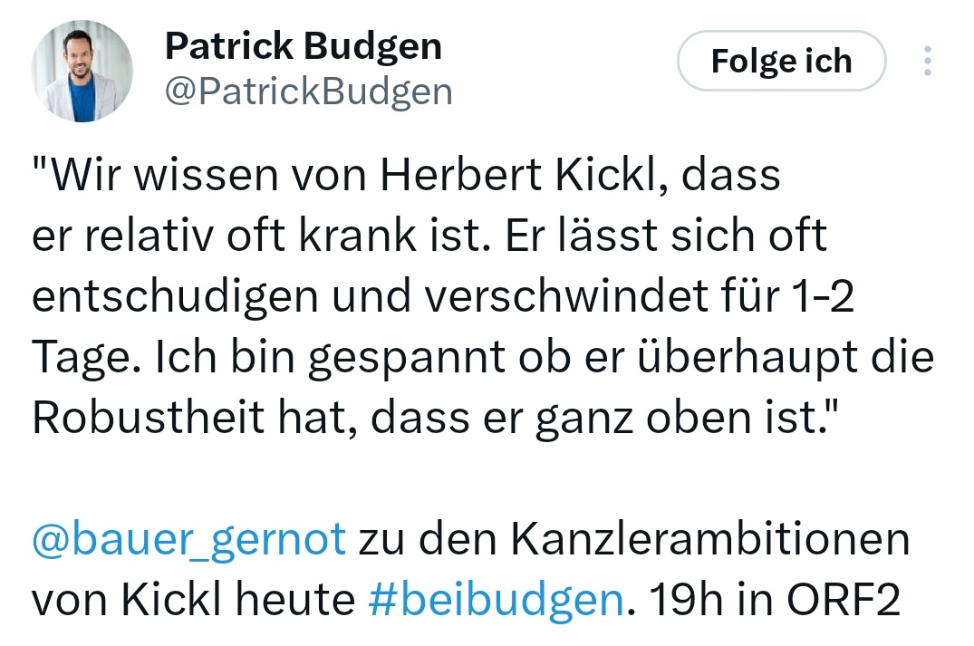 Dieser Tweet von Patrick Budgen hat Peter Westenthaler und einige hochrangige Blaunen besonders erzürnt! 😤😤 Deshalb liebe Freunde, bitte bitte bitte🙏, das Bild nicht teilen. 😇😇