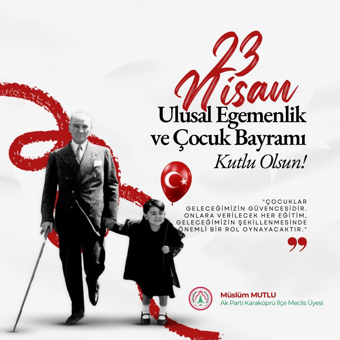 Kocaman umutları, sevgi dolu kalpleri ve sınırsız hayalleriyle dünyamızı güzelleştiren tüm çocukların 23 Nisan Ulusal Egemenlik ve Çocuk Bayramı kutlu olsun! 👫🇹🇷 #23Nisan #ÇocukBayramı #UlusalEgemenlikveÇocukBayramı