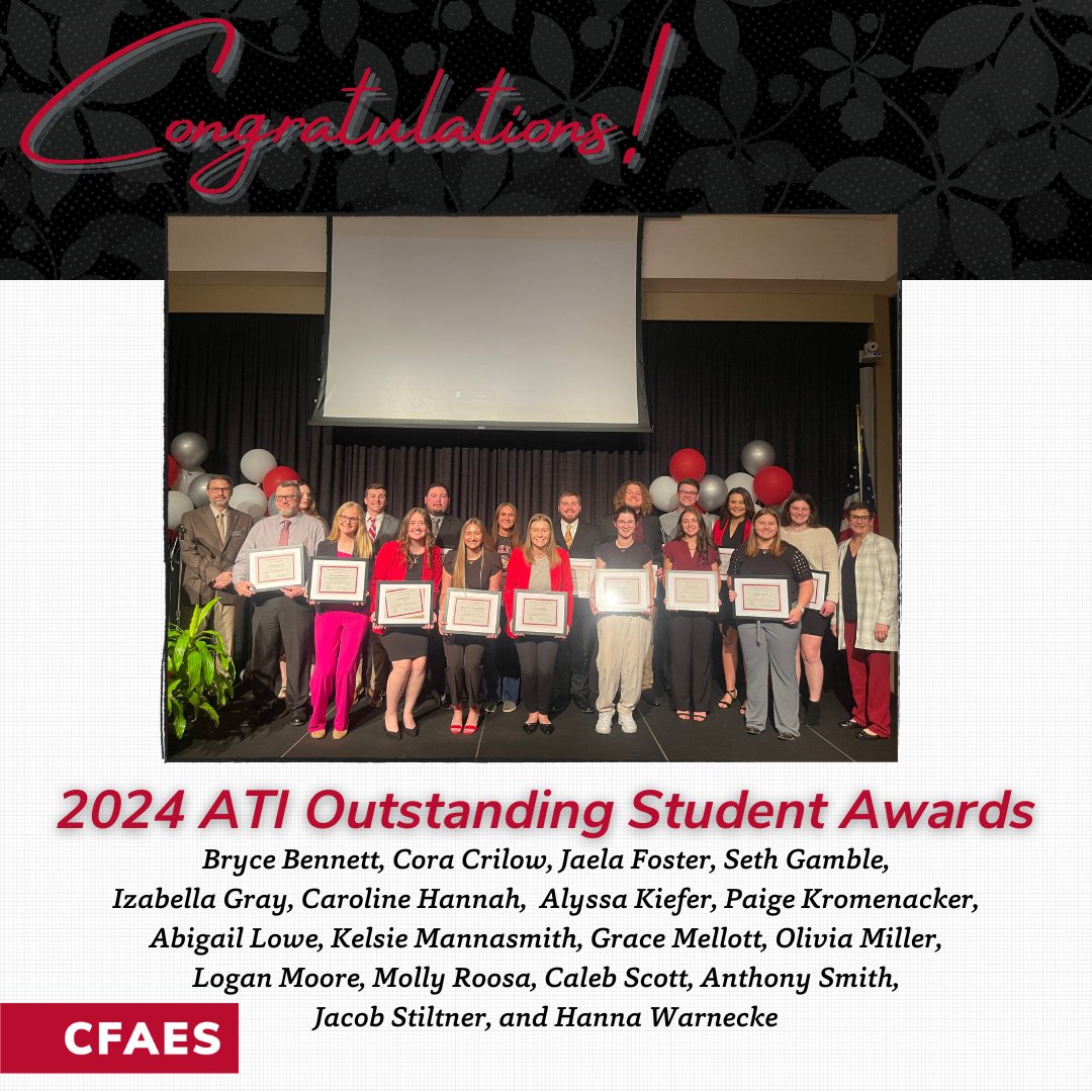 OhioStateATI's tweet photo. Standing ovation for our talented 2024 Outstanding Students and Director's Award recipients! 🌟Your hard work and dedication are truly inspiring. 🌰 ❤️ #OhioStateATI #CFAES #OutstandingStudents #DirectorsAward https://t.co/IckQvzU7Ub
