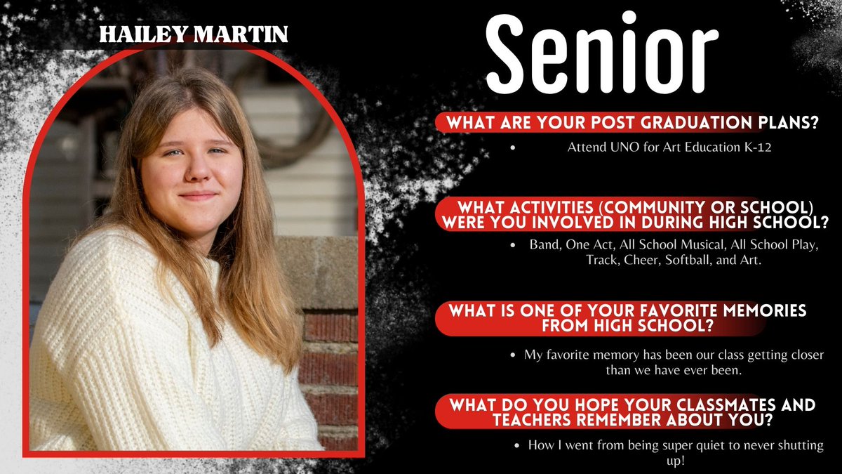 Good luck in your future, Hailey Martin! #classof2024 #YutanSeniors