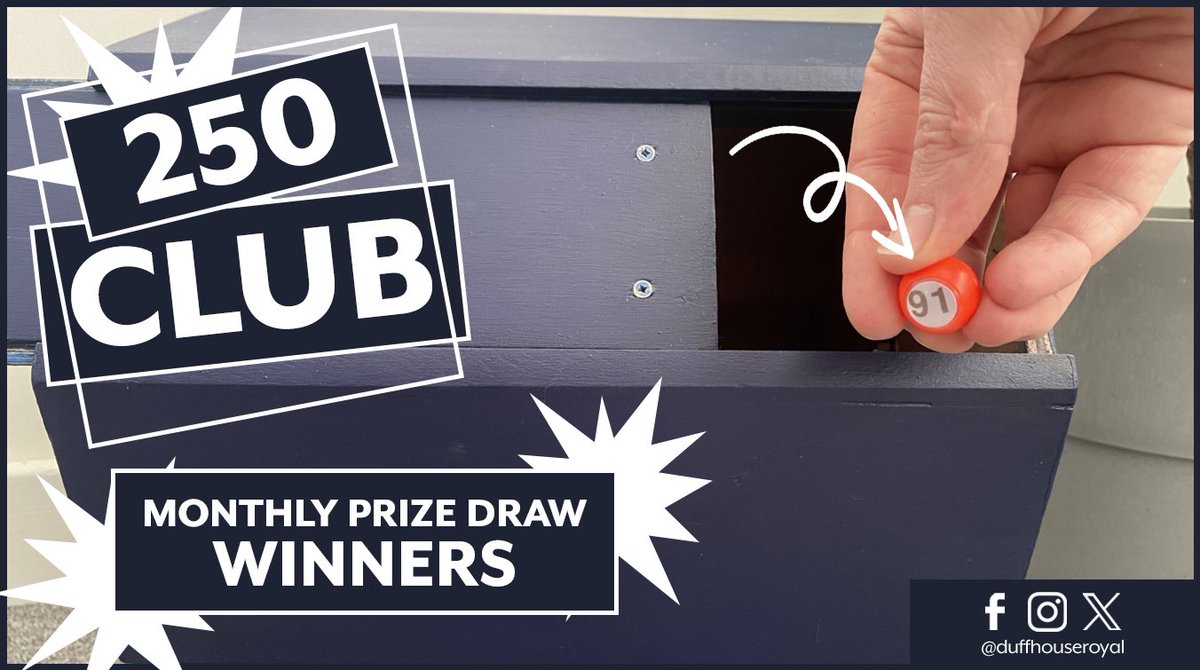 👉🏻 👉🏻 👉🏻 250 Club Draw 👈🏻 💷 Well done to the latest winners 💷 🎥 Live Draw 1️⃣st - George Moir - £205 💷 2️⃣nd - Judith Masson - £80 💷 3️⃣rd - Leslie Craib - £40 💷 #duffhouseroyal ✨✨ New Members for next month ✨✨ 👨🏻‍💻 250 Club is a private lottery and existing members can…