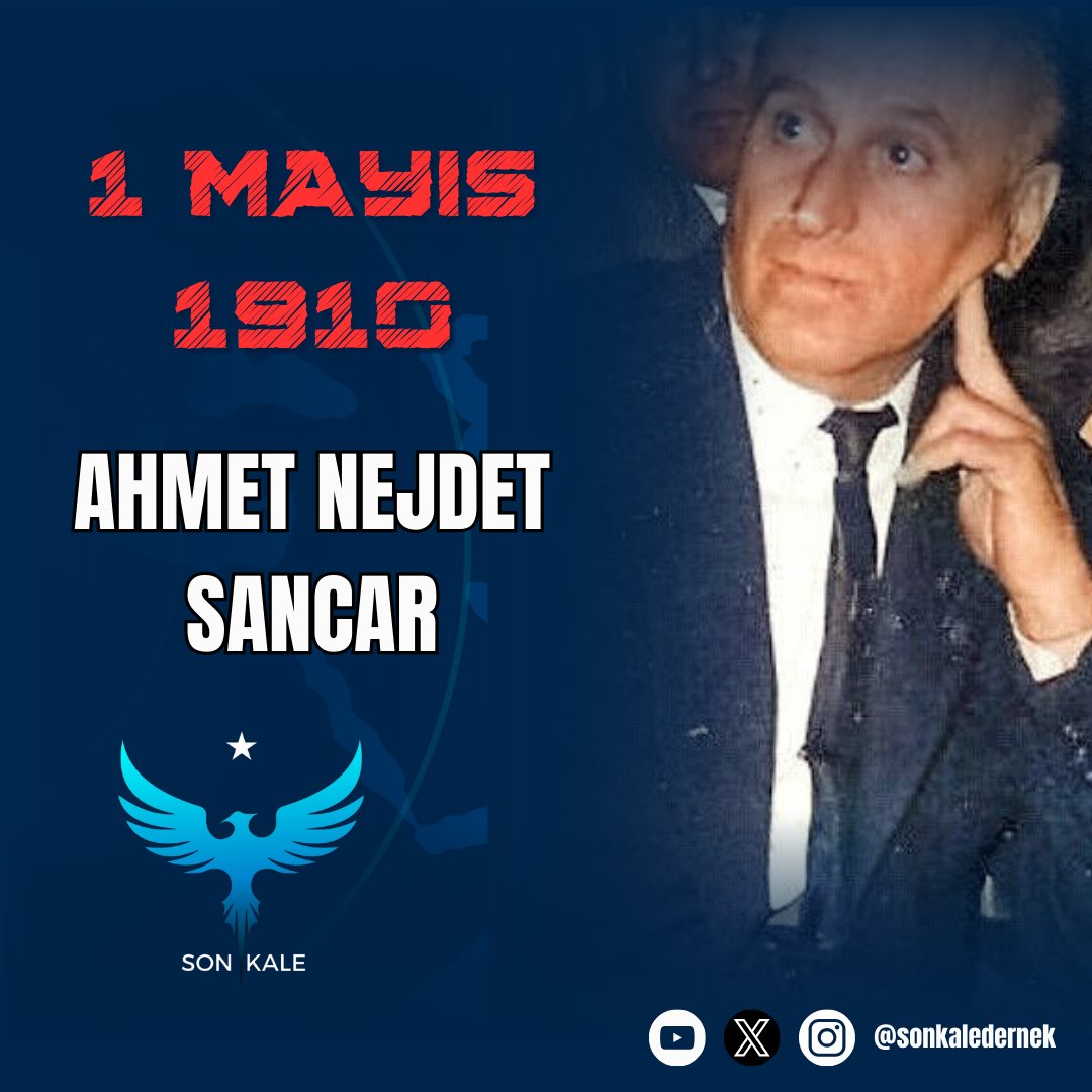1 Mayıs 1910
Ahmet Nejdet Sancar Beğ'in AD gününün yıldönümü kutluolsun..
#sonkale