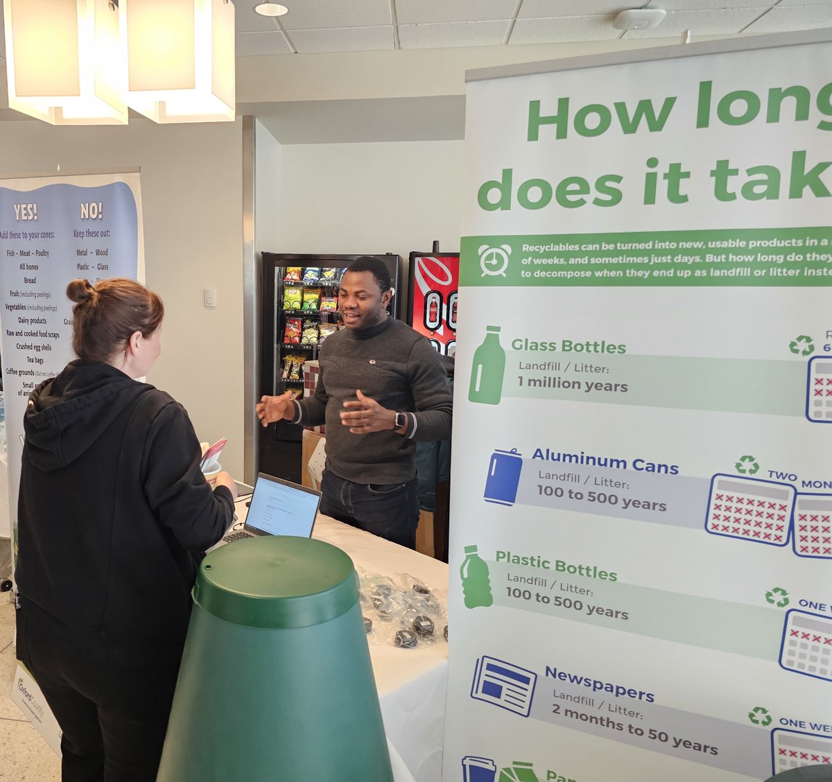 Today is Earth Day! The Oxford County Waste Management team has a display set up at the Woodstock Hospital Earth Day event. The team is sharing the Future of Curbside Collection survey currently available through speakup.oxfordcounty.ca